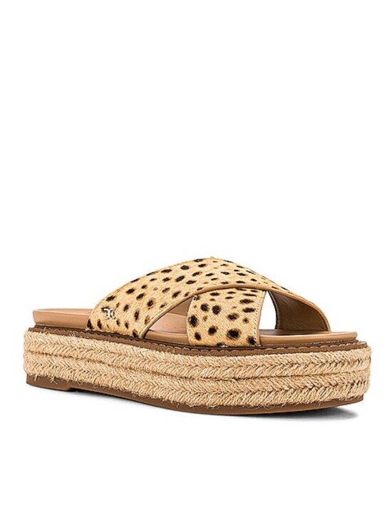 Sam Edelman Shoes - Sam Edelman Korina Platform‎ Tan Leopard Slide Espadrille Sandals size 8
